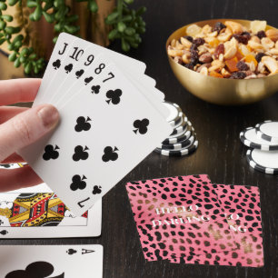 Rosa schwarzer Leopard Abstrakt Spielkarten