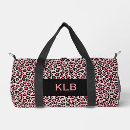 Rosa schwarzer Leopard Druck schneiden Nähen Klein Duffle Bag
