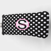 Rosa schwarzer Name Initial mit Polka Dots