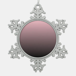 Rosa schwarzer Ombre-Hintergrund Schneeflocken Zinn-Ornament