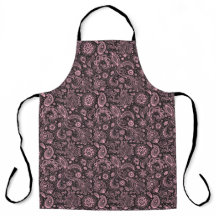 Rosa schwarzes Batik Boho-Stil floraler Paisley-Mu