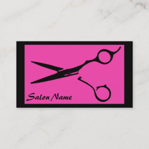 Rosa Schwarzes des Friseursalons scissors Visitenkarte