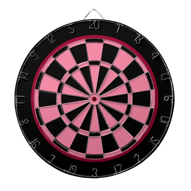 Rosa-schwarzes Design mit schwarzer und dünner mar Dartscheibe (vorne)