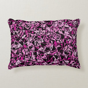 Rosa Schwarzes Dreieck Nahtloses Muster Dekokissen