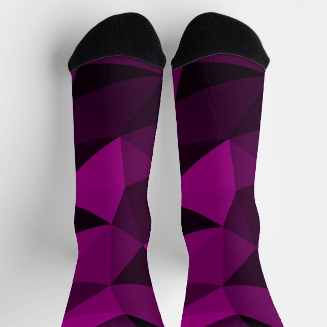 Rosa-schwarzes geometrisches Maschenmuster Socken (Oben)