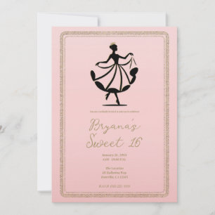 Rosa Schwarzes Gold Walzer Tanzende Prinzessin Par Einladung