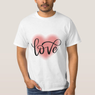Rosa schwarzes Herz Liebe Valentinstag T-Shirt