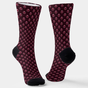 Rosa Schwarzes Herzmuster Socken