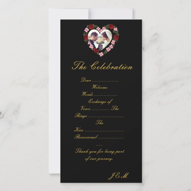 Rosa-schwarzes Hochzeitsprogramm  (Vorderseite)