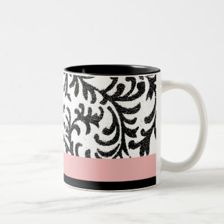 rosa-schwarzes Muster Zweifarbige Tasse