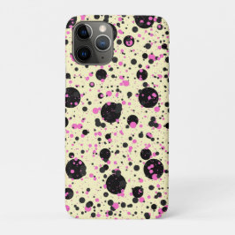Rosa & schwarzes Polka-Punkt-Glamour-Muster Case-Mate iPhone Hülle