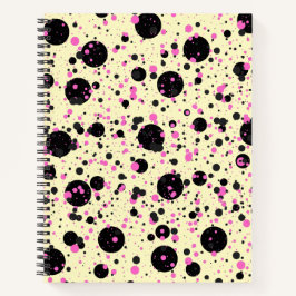 Rosa & schwarzes Polka-Punkt-Glamour-Muster Notizbuch