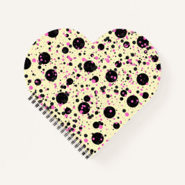 Rosa & schwarzes Polka-Punkt-Glamour-Muster Notizbuch