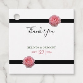 Rosa schwarzes Ribbon Hochzeitsgeschenk Geschenkanhänger