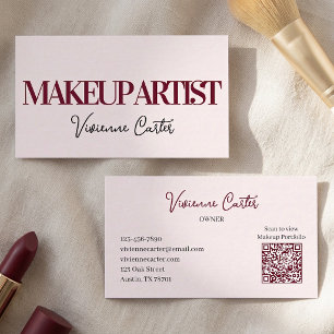 Rosa-schwarzes Schrift-Make-up Visitenkarte