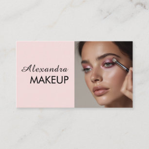 Rosa-schwarzes Schriftfoto-Make-up Geschäft Visitenkarte