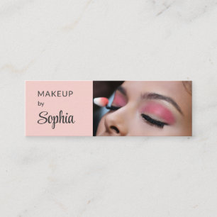 Rosa-schwarzes Schriftfoto-Make-up-Mini-Geschäft Mini Visitenkarte
