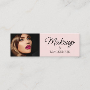 Rosa-schwarzes Schriftfoto-Make-up Mini Visitenkarte