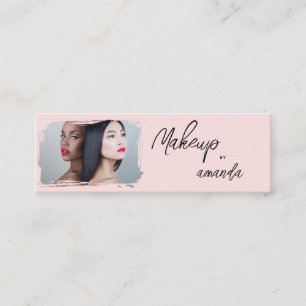 Rosa-schwarzes Schriftfoto-Make-up Mini Visitenkarte
