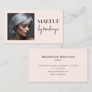 Rosa-schwarzes Schriftfoto-Make-up Visitenkarte