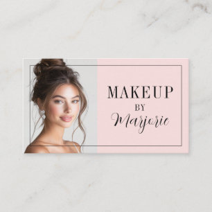 Rosa-schwarzes Schriftfoto-Make-up Visitenkarte