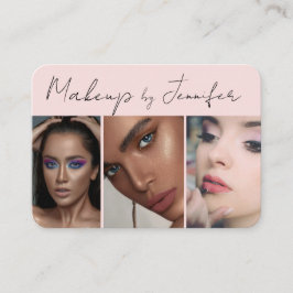 Rosa Schwarzes Script 3 Foto Makeup Visitenkarte