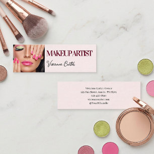 Rosa-schwarzes Script Foto-Make-up-Mini Mini Visitenkarte