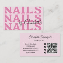 Rosa-Schwarzes Social-Icon-QR-Code-Nagelsalon