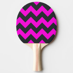 Rosa schwarzes Zickzack Muster Ping pong Paddel Tischtennis Schläger