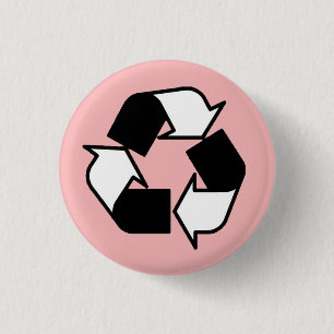 Rosa Schwarzweiss recyceln Logoknopf Button