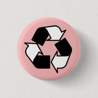 Rosa Schwarzweiss recyceln Logoknopf Button