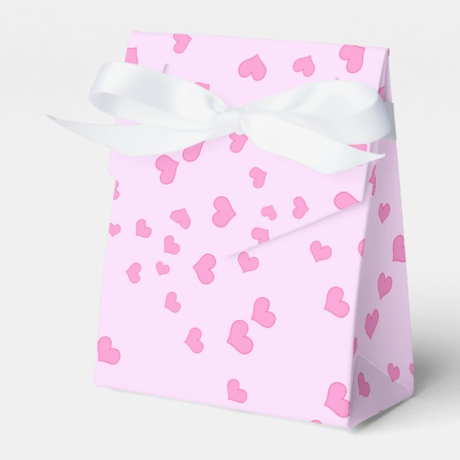 Rosa schwebende Herzen Geschenkschachtel (Vorderseite)