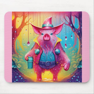 Rosa Schwein Der Cowboy Mousepad