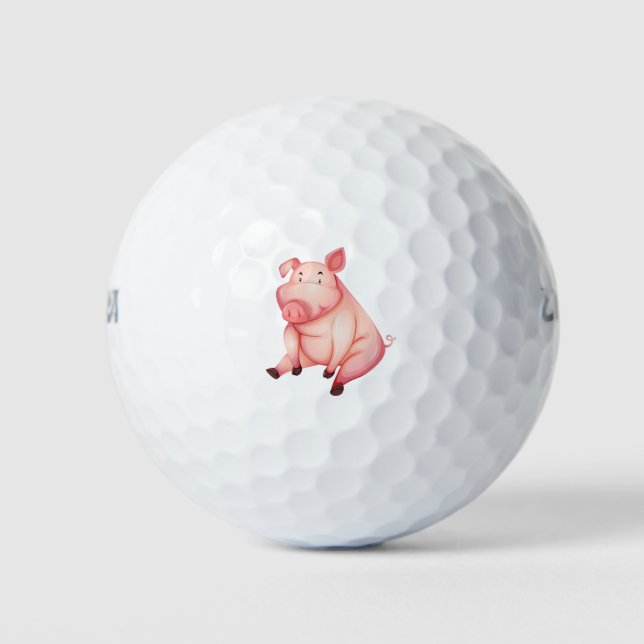 Rosa Schwein Golfball (Vorderseite)