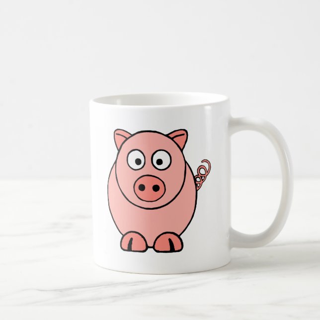 Rosa Schwein Kaffeetasse (Rechts)