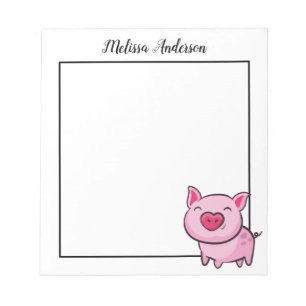 Rosa Schwein Notizblock