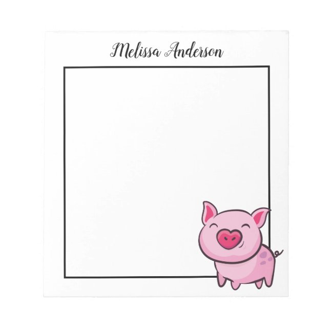 Rosa Schwein Notizblock (Vorderseite)