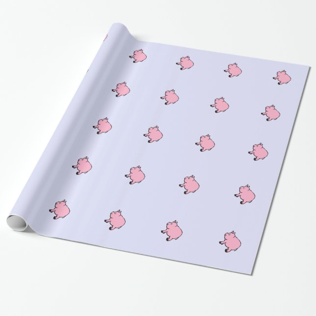 Rosa Schwein, Packpapier, 30" x 6' Geschenkpapier (Ungerollt)