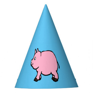 Rosa Schwein, Party-Hut Partyhütchen
