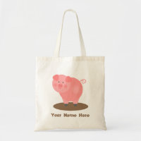 Rosa Schwein-Schlamm-Pfützen-Tasche