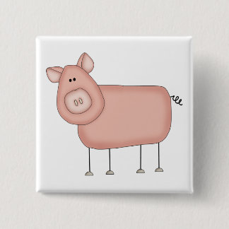 Rosa Schwein-T - Shirts und Geschenke Button