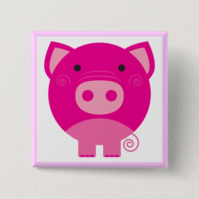 Rosa Schwein-T-Shirts und Geschenke Button (Vorderseite)