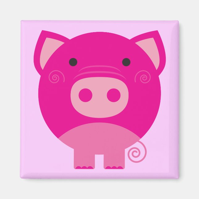 Rosa Schwein-T-Shirts und Geschenke Magnet (Vorne)