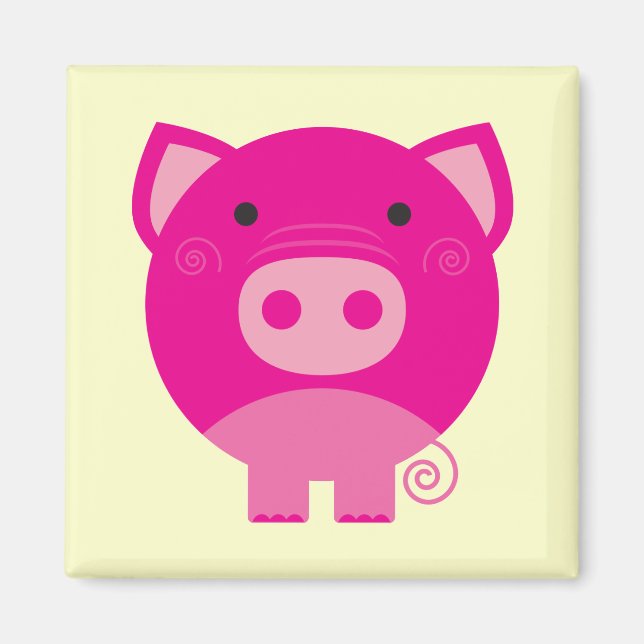 Rosa Schwein-T-Shirts und Geschenke Magnet (Vorne)