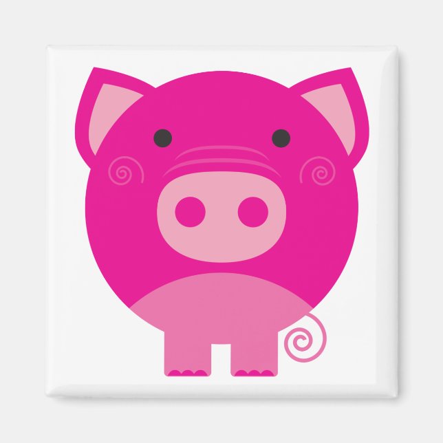 Rosa Schwein-T-Shirts und Geschenke Magnet (Vorne)