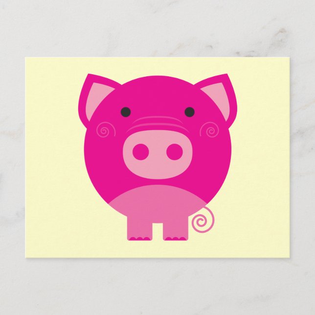 Rosa Schwein-T-Shirts und Geschenke Postkarte (Vorderseite)