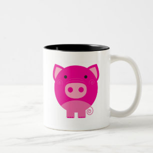Rosa Schwein-T-Shirts und Geschenke Zweifarbige Tasse