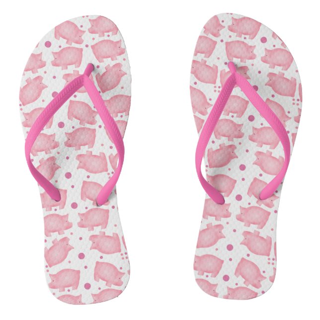 Rosa Schweine Flip Flops (Fußbett)