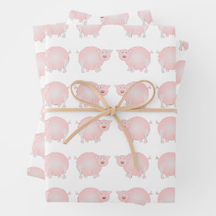 Rosa Schweine Geschenkpapierbögen Geschenkpapier Set