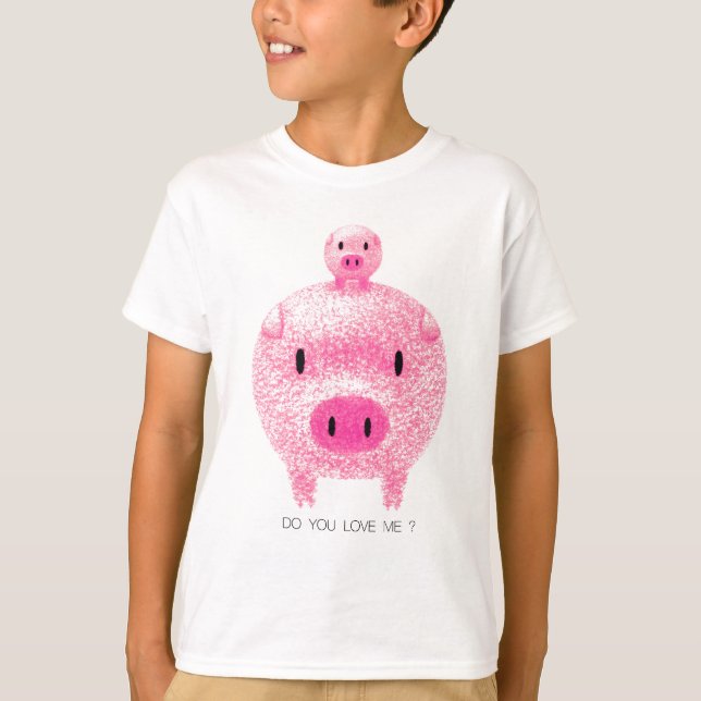 Rosa Schweine T-Shirt (Vorderseite)